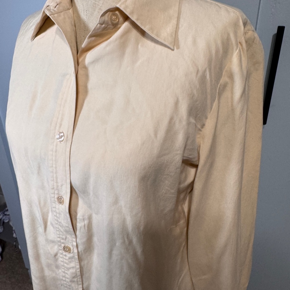 LOFT Silk Blouse in Butter Yellow - Picture 3 of 6